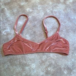 Solid and striped bathing suit top